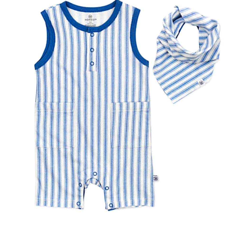 The Honest Company 2 piece romper and bib set